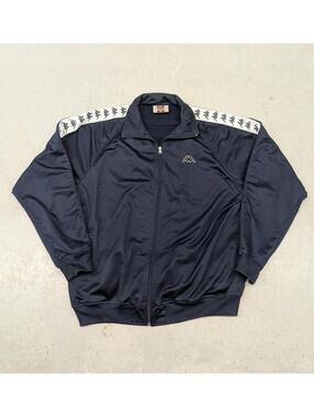 Vintage 90s Kappa Navy blue and White Essential Track Jacket